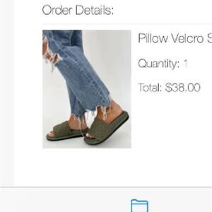Shop Talulah: Olive Adjustable Velcro Pillow Slides